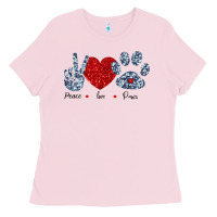 Bubblegum Pink Peace Love Paws Ladies Tee - Bettercallsaul