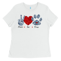 White Peace Love Paws Ladies Tee - Bettercallsaul