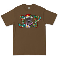 Cacao Christmas Pitbull Joy Premium Tee - RanaPortraitStore