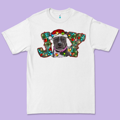 Christmas Pitbull Joy Premium Tee Designed By Ranaportraitstore