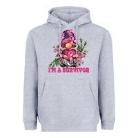 Heather Grey i'm a survivor gnome Heavyweight Hoodie - BarkalooDesign