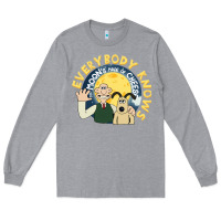 Heather Grey everybody knows the moons made of cheese! Long Sleeve Tee - trangStudio