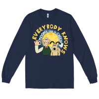 Navy everybody knows the moons made of cheese! Long Sleeve Tee - trangStudio