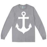 Heather Grey Boat Anchor for Women n Girls Summer Long Sleeve Tee - trangStudio