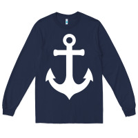 Navy Boat Anchor for Women n Girls Summer Long Sleeve Tee - trangStudio