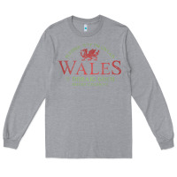 Heather Grey Rugby Welsh Gift Red Dragon Flag of Wales Long Sleeve Tee - trangStudio