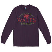 Plum Rugby Welsh Gift Red Dragon Flag of Wales Long Sleeve Tee - trangStudio