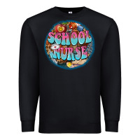 Black western groovy school nurse Premium Sweatshirt - BarkalooDesign