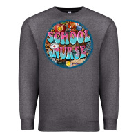 Charcoal Heather western groovy school nurse Premium Sweatshirt - BarkalooDesign