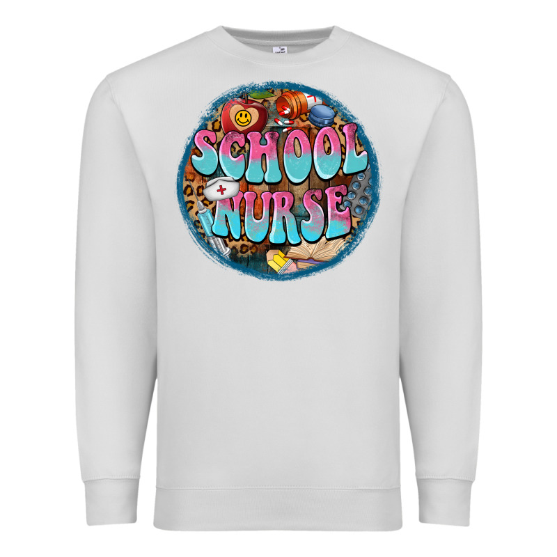Western Groovy School Nurse Premium Sweatshirt by BarkalooDesign | Teevron