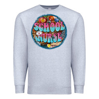 Heather Grey western groovy school nurse Premium Sweatshirt - BarkalooDesign