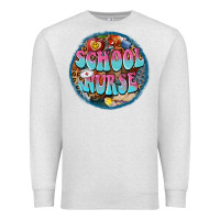 Oatmeal Heather western groovy school nurse Premium Sweatshirt - BarkalooDesign
