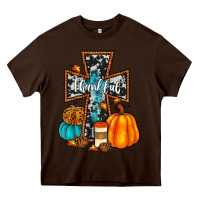 Chocolate Brown thankful cross Heavy Core Tee - JahusDesignShop