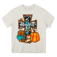 Cream thankful cross Heavy Core Tee - JahusDesignShop