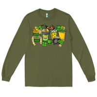 Army Green St. Patrick's Day coffee cups Long Sleeve Tee - HowdyJamesFarm