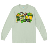 Matcha St. Patrick's Day coffee cups Long Sleeve Tee - HowdyJamesFarm