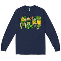 Navy St. Patrick's Day coffee cups Long Sleeve Tee - HowdyJamesFarm