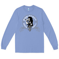 Colony Blue Bon Scott Rock n' Roll Lion Shield Long Sleeve Tee - trangStudio