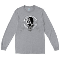 Heather Grey Bon Scott Rock n' Roll Lion Shield Long Sleeve Tee - trangStudio