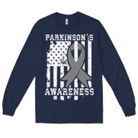 Navy Parkinson's Disease Awareness T  Gift for PD Patients Long Sleeve Tee - trangStudio