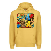 Antique Gold autism leopard frame para Premium Hoodie - LillyAllenDesigns