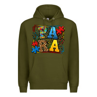 Army Green autism leopard frame para Premium Hoodie - LillyAllenDesigns