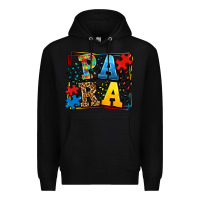 Black autism leopard frame para Premium Hoodie - LillyAllenDesigns