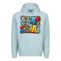 Blue Mist autism leopard frame para Premium Hoodie - LillyAllenDesigns