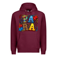 Burgundy autism leopard frame para Premium Hoodie - LillyAllenDesigns