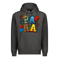 Charcoal Heather autism leopard frame para Premium Hoodie - LillyAllenDesigns