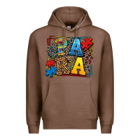 Chestnut autism leopard frame para Premium Hoodie - LillyAllenDesigns