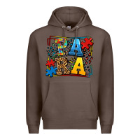 Coffee autism leopard frame para Premium Hoodie - LillyAllenDesigns
