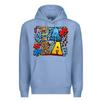 Colony Blue autism leopard frame para Premium Hoodie - LillyAllenDesigns