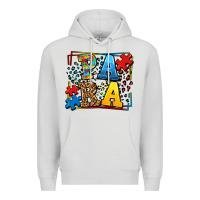 Dove Grey autism leopard frame para Premium Hoodie - LillyAllenDesigns