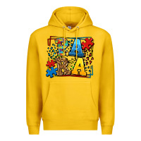 Lemon autism leopard frame para Premium Hoodie - LillyAllenDesigns