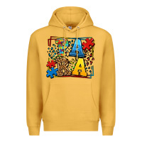 Mustard autism leopard frame para Premium Hoodie - LillyAllenDesigns