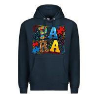 Navy autism leopard frame para Premium Hoodie - LillyAllenDesigns