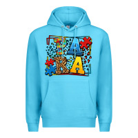 Ocean Blue autism leopard frame para Premium Hoodie - LillyAllenDesigns