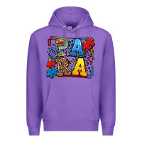 Purple autism leopard frame para Premium Hoodie - LillyAllenDesigns