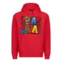 Red autism leopard frame para Premium Hoodie - LillyAllenDesigns
