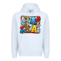 White autism leopard frame para Premium Hoodie - LillyAllenDesigns
