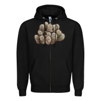 Black brown flowered cactus Zipper Hoodie - LillyAllenDesigns