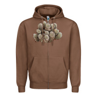Chestnut brown flowered cactus Zipper Hoodie - LillyAllenDesigns