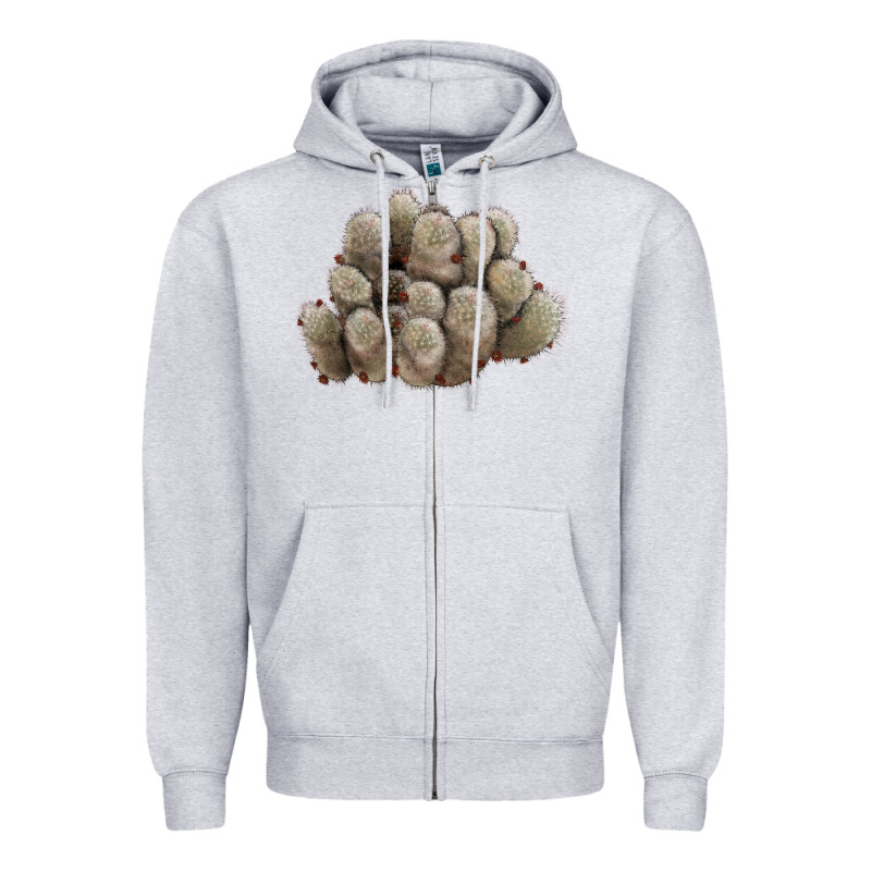 Brown Flowered Cactus Zipper Hoodie by LillyAllenDesigns | Teevron