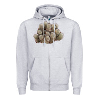 Heather Grey brown flowered cactus Zipper Hoodie - LillyAllenDesigns