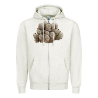 Oatmeal Heather brown flowered cactus Zipper Hoodie - LillyAllenDesigns
