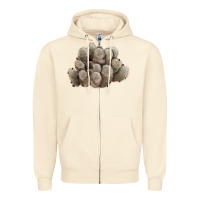 Sandshell brown flowered cactus Zipper Hoodie - LillyAllenDesigns