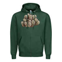 Sports Green brown flowered cactus Zipper Hoodie - LillyAllenDesigns