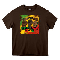 Chocolate Brown juneteenth black lives matter mug  coaster Heavy Core Tee - BarkalooDesign