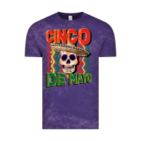 Cloud Purple cinco de mayo with skull Vintage Tee - CowGirlArtShop